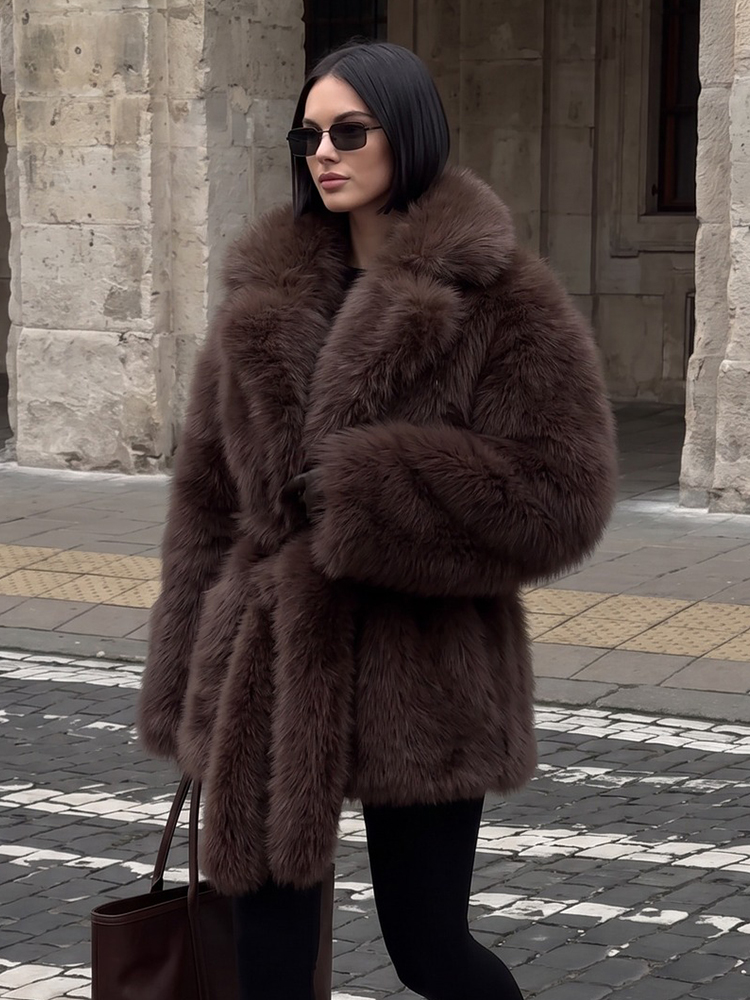 Wool Coat Peacoat - Mueyaruho 2026 Zimowa Damska Luksusowa Kurtka