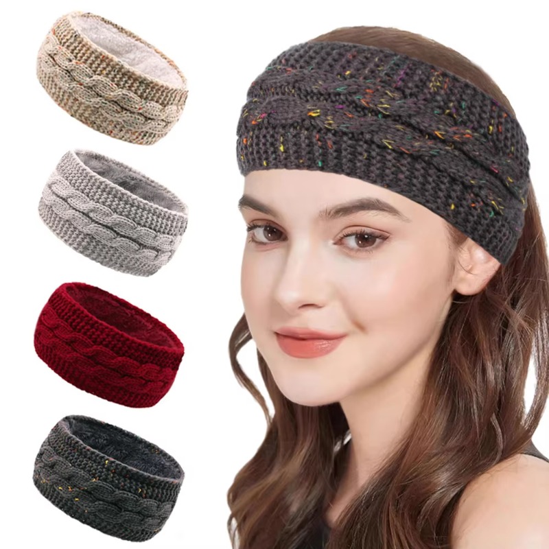 Fleece Ear Warmer Band - Damska zimowa opaska na głowę z