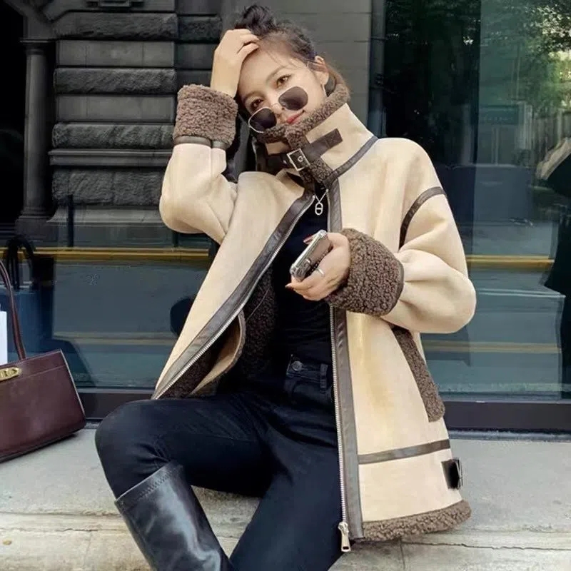 Wool Coat Peacoat - Płaszcz z futra jagnięcego damski nowy