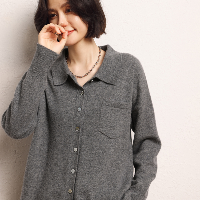 Jesienny damski kardigan 100%  – Wool Coat Peacoat recenzja i cena