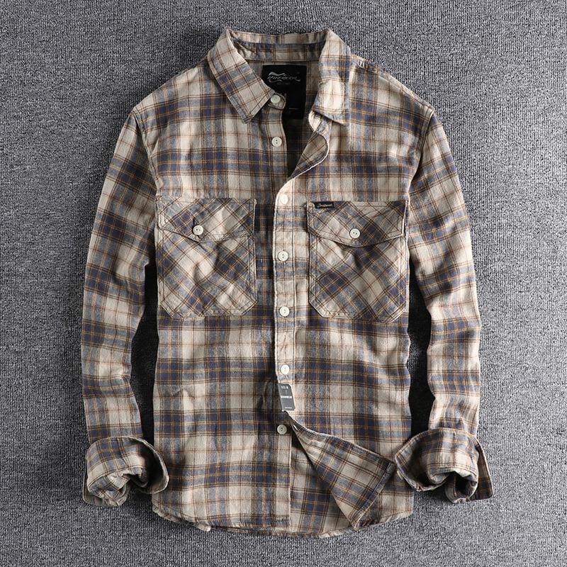 Wiosna i jesień Nowy trend w m – Flannel Shirt Lined recenzja i cena